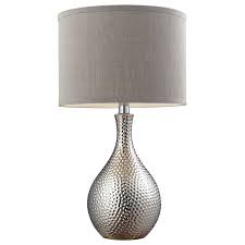 Hammered Chrome Ceramic Table Lamp Grey Table Lamps Chrome Table Lamp Contemporary Table Lamps