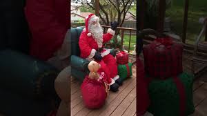 Display this charming holiday decoration as a standalone or combine it with other inflatables to create a custom scene. Gemmy Lifesize Inflatable Talking Santa Claus Sitting On A Chair Youtube