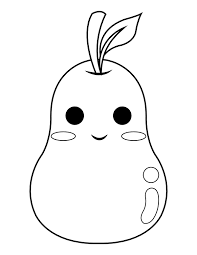 They make an excellent coloring subject. Printable Kawaii Pear Coloring Page