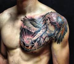 As you may know that angel means messenger of god. Angel Tattoo With Quote For Men Amazing Tattoo Ideas