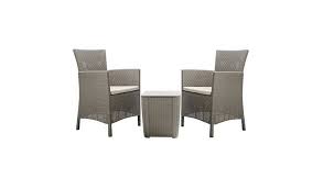 Our range of garden table and chairs sets will add something special to your garden this summer. Buy Keter Iowa 2 Seater Rattan Effect Bistro Set Cappuccino Patio Sets Argos
