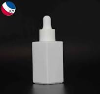 Matte White 30ml Square Glass Dropper Bottle with White Dropper