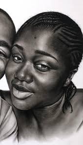 So, this artist Iniobong Orok Just gave us our first pencil art piece as a  couple. My wife loves it like crazy Indeed, it's so beautiful. We will  frame this and place