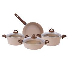 1 adet 28 cm tava. Karaca Brown Wood Stone Bio Granit 7 Parca Tencere Seti Karaca