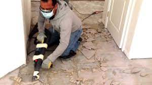 One Easy Way To Remove Ceramic Tile From Concrete Youtube