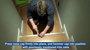 The stair nosing is the part of the stair that sticks out past the riser. How To Remove Old Stair Nose End Caps And Install New Ones Youtube