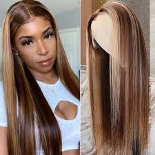 Nadula Long Straight Dark Blonde Hair 13x4 Blonde Lace Front Wigs With Pre Plucked Baby Hair Add Bright Color To Ordinary Hairstyle Nadula