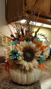 Fall Flower Centerpiece Thanksgiving Centerpiece Pumpkin Centrpiece Turquoise Centerpiece Thanksgiving Fall Flower Centerpieces Fall Decor Diy Fall Crafts