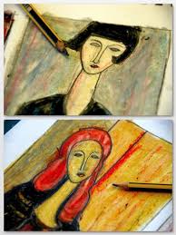Modigliani Style With Oil Pastels Art Lessons Elementary Art Oil Pastel
