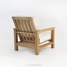 monterey teak outdoor club chair back angle view club chairs wooden patio furniture outdoor chairs