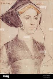 English: Portrait of Jane, Lady Lister. Black and coloured chalks and pen  and Indian ink