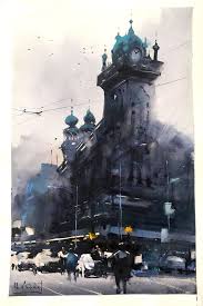 Alvaro Castagnet The Forum Theatre Melbourne Cityscape Painting Watercolor Paintings Easy Watercolor Landscape