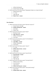 6th social studies quiz b. Quiz On English Language And Literature With Answers