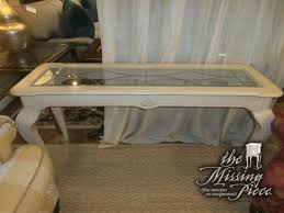 Etched glass unity set, what a cute idea for a vine yard themed wedding. Etched Glass Top Sofa Table On Cabriolet Legs Measures 54 17 28 Matching Coffee Table Available At Time Of Posting Sofa Table Top Sofas Table