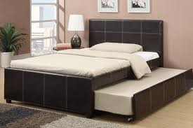 Versatility is the keystone of these headboards as they are perfectly at home in any decor or setting. Poundex F9214f Wrought Studio Shula Espresso Faux Leather Full Size Bed Twin Size Trundle Bed
