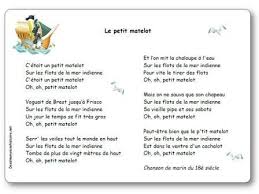 Chanson Le Petit Matelot Paroles Illustrees Le Petit Matelot A Imprimer Parole Musique Comptines Paroles Chanson