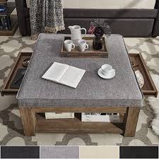 Try a chic tufted version paired with a tray to stand in for a formal coffee table. Inspire Q Lennon Pine Square Storage Ottoman Coffee Table By Artisan Grey Walmart Com Walmart Com