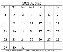 Maybe you would like to learn more about one of these? August 2021 Calendar Free Downloadable Calendar News