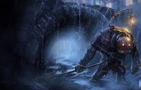 Fattened fantasy has been a story i've wanted to do for. Wallpaper Night Rain Mask Lantern Puddles League Of Legends Undertaker Yorick Images For Desktop Section Igry Download
