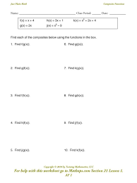 Function composition worksheet this composition serves to protect the central spinal column keeping your spine bendable yet firm a person s spinal column is so vital that it s not an exaggeration. Fog Gof Worksheet Worksheet Template Linear Function Algebra