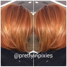Copper Blonde Red Highlights Bright Bob Ariel Short Hair Highlights Short Copper Hair Copper Blonde Hair