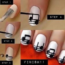Oje Modelleri Ve Surme Teknikleri Music Note Nails Nail Art Designs Diy Music Nails