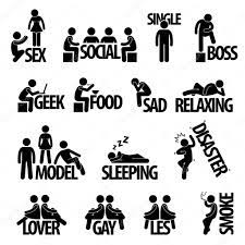 Man Person Sex Social Group Text Word Stick Figure Pictogram Icon Stock  Vector by ©leremy 25223049