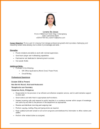 Apply Objective Job Application Resume Sample Philippines In Usa
