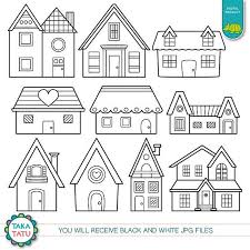Black And White Home Clipart Sweet Home Digital Stamp Pack Black And White Clipart House Clipart Home Clipart House Clip Digital Stamps House Clipart House Drawing