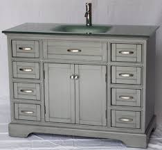 Buy 24 inch bathroom vanities online at thebathoutlet � free shipping on orders over $99 � save up to 50%! 46 Inch Bathroom Vanity Shaker Doors Style Gray Color With Glass Top 46 W X 21 D X 35 H S2422