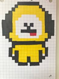 Pixel Art Bt21 Chimmy Anime Pixel Art Pixel Art Minecraft Pixel Art