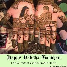 Well, as the name itself suggests, arabic mehndi designs originally hail from arabian. Write Name On Rakhi Mehndi Designs Image Online