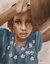 Water colour mix coffee painting