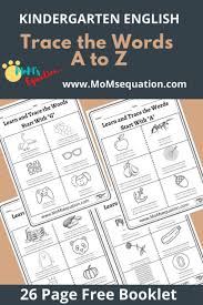 Sight word worksheets get your child to recognize, read, and write tricky words. Free Word Tracing A Z Worksheet Booklet For Kindergarten Mom Sequation