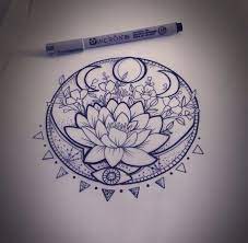 Lunar Phase Lotus Tattoos Cool Tattoos Sleeve Tattoos