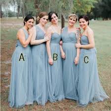 Blue Grey Cheap Long Tulle Mismatched Convertible Pretty Modest Mismatched Fairy Bridesmaid Dresses Custom Cheap Bridesmaid Dresses Wg250 Bridesmaid Dresses Under 100 Long Bridesmaid Dresses Bridesmaid Dresses
