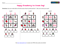 Check spelling or type a new query. Free Strawberry Ice Cream Math Puzzles For Grades 1 8 Mashup Math