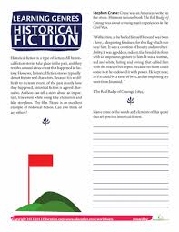 What Is Historical Fiction Worksheet Education Com Historical Fiction Book Genres Elementary Reading