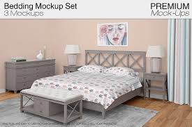 Beddings Set Mockup Free Psd Bedding Set Bed