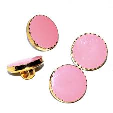 618r Mercerie Lot De 4 Boutons Ronds Plastique Dore Et Rose 13mm Mercerie Bouton Lettre Suivie