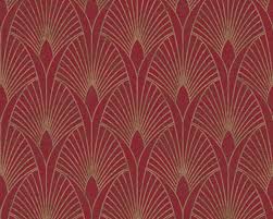 Chambre, couloir, salle de bains, salon. Livingwalls Papier Peint Baroque Metallique Or Rouge 374274