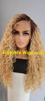 Human hair water wave HD lace front wig