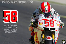 Tratta motogp, formula 1, motori. Adesivo Marco Simoncelli 58 Motogp Sticker Eekhoorn Honden