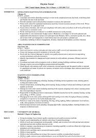 Maintenance Coordinator Resume Samples Velvet Jobs