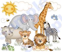 Jungle Zoo Animals Wall Mural Decals Baby Nursery Kids Room Zebra Stickers Decor Animal Mural Jungle Animals Mural Baby Safari Nursery