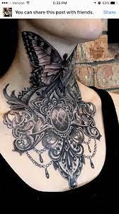 Pin By Svetlana Svet Nika On Tattoos Neck Tattoos Women Neck Tattoo Chest Piece Tattoos