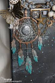 Nirvana Creative Embellishments Chipboard Dreamcatcher With Embossing Powders C Traumfanger Selber Basteln Kunst Mit Gemischten Medien Buch Selber Machen
