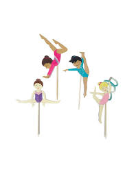 Covered in fondarific, everything made. Gymnastics Cupcake Toppers Set Of 12 Momo Party