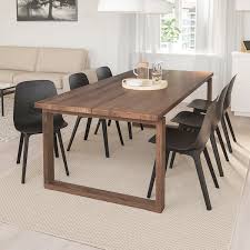Marks and spencer circular wooden dining table with wrought iron legs, in excellent condition and comfortably seats 6. Morbylanga Odger Table And 6 Chairs Oak Veneer Anthracite Ikea