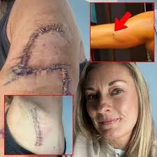 Warning: Graphic image included. Jillian says she ' healed her 37-stitch  scar with face exercise'